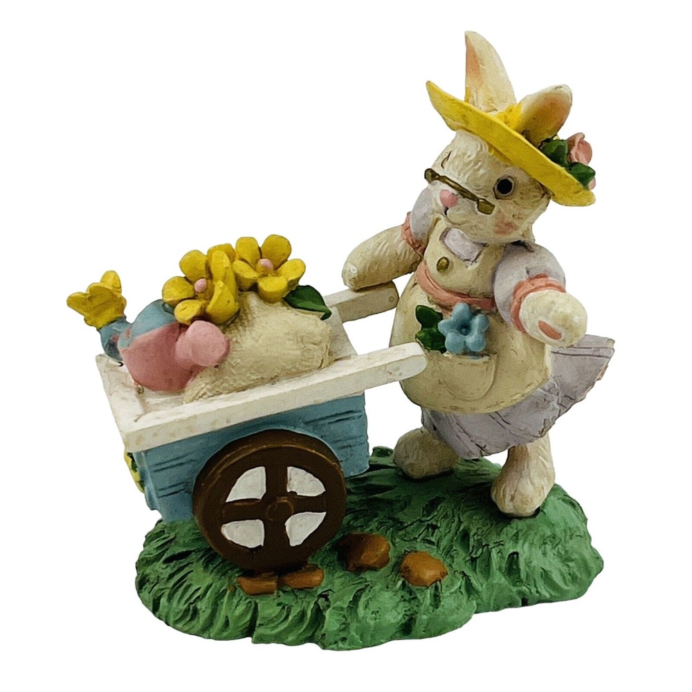 Cottontail Lane Bunny & Garden Cart Figurine Easter Resin Midwest Cannon Falls